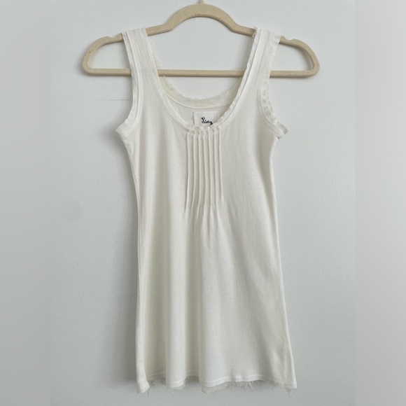 linq Tops - Vintage Linq Los Angeles Cotton Silk Chiffon Trim Tank